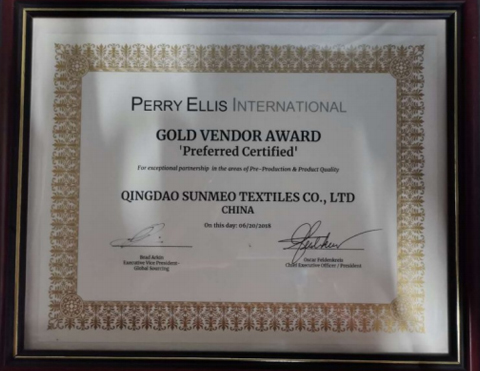 Won the gold medal supplier of PERRY ELLIS